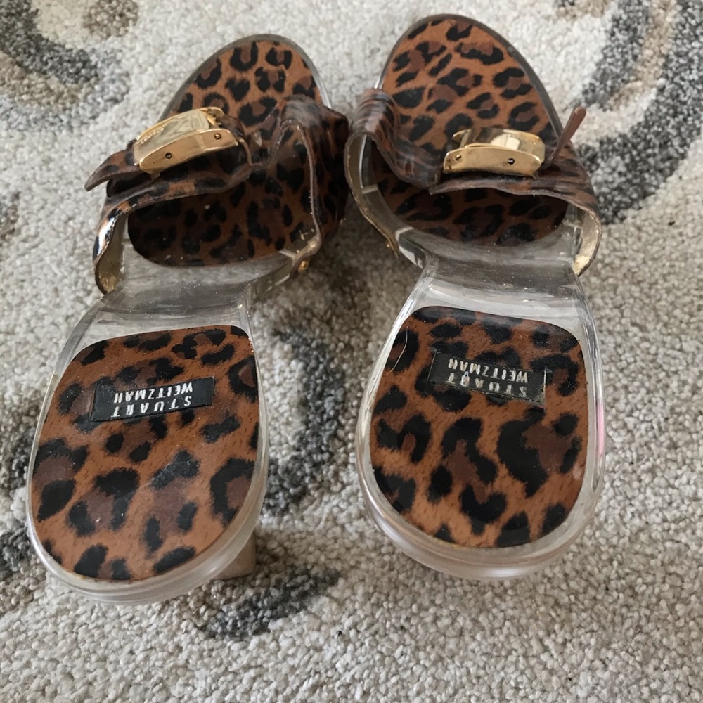 Stuart Weitzman Leopard Print Slides Size 9.5 - image 6